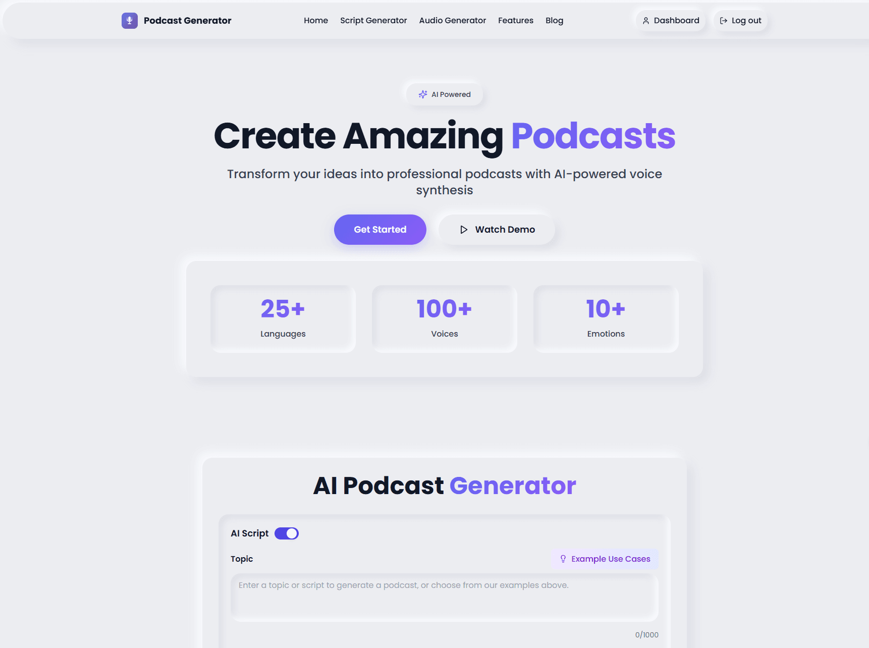 AI Podcast Generator - Create Podcasts with AI
