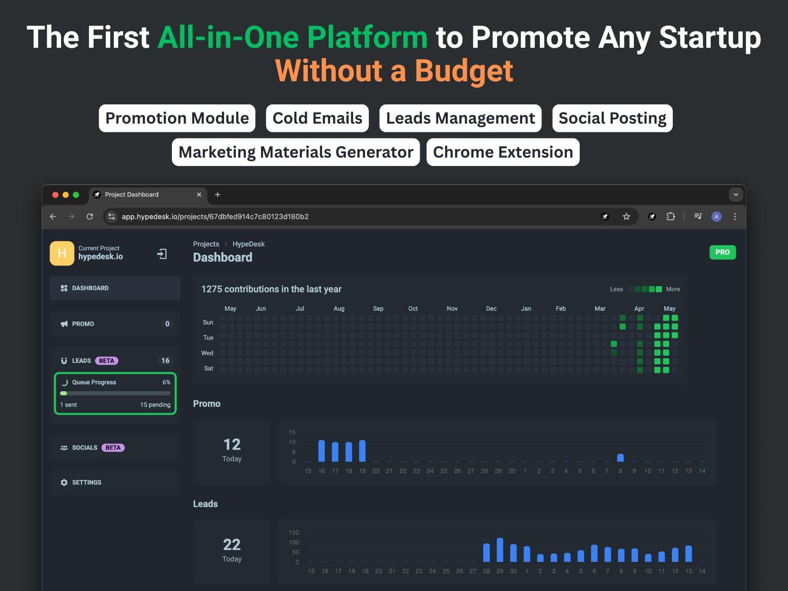 HypeDesk - AI-Powered Marketing Hub for Startups